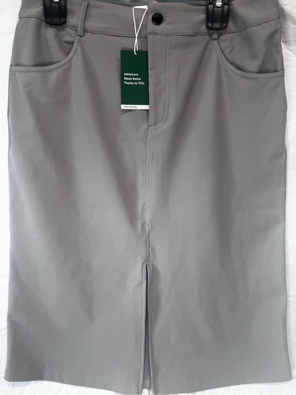 NWT Halara High Waisted Midi Pencil Skirt Gray Stretch Athleisure L - Picture 2 of 11